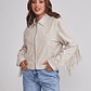 Chaqueta Mujer Suede Flecos Crudo Sioux - Miniatura 1
