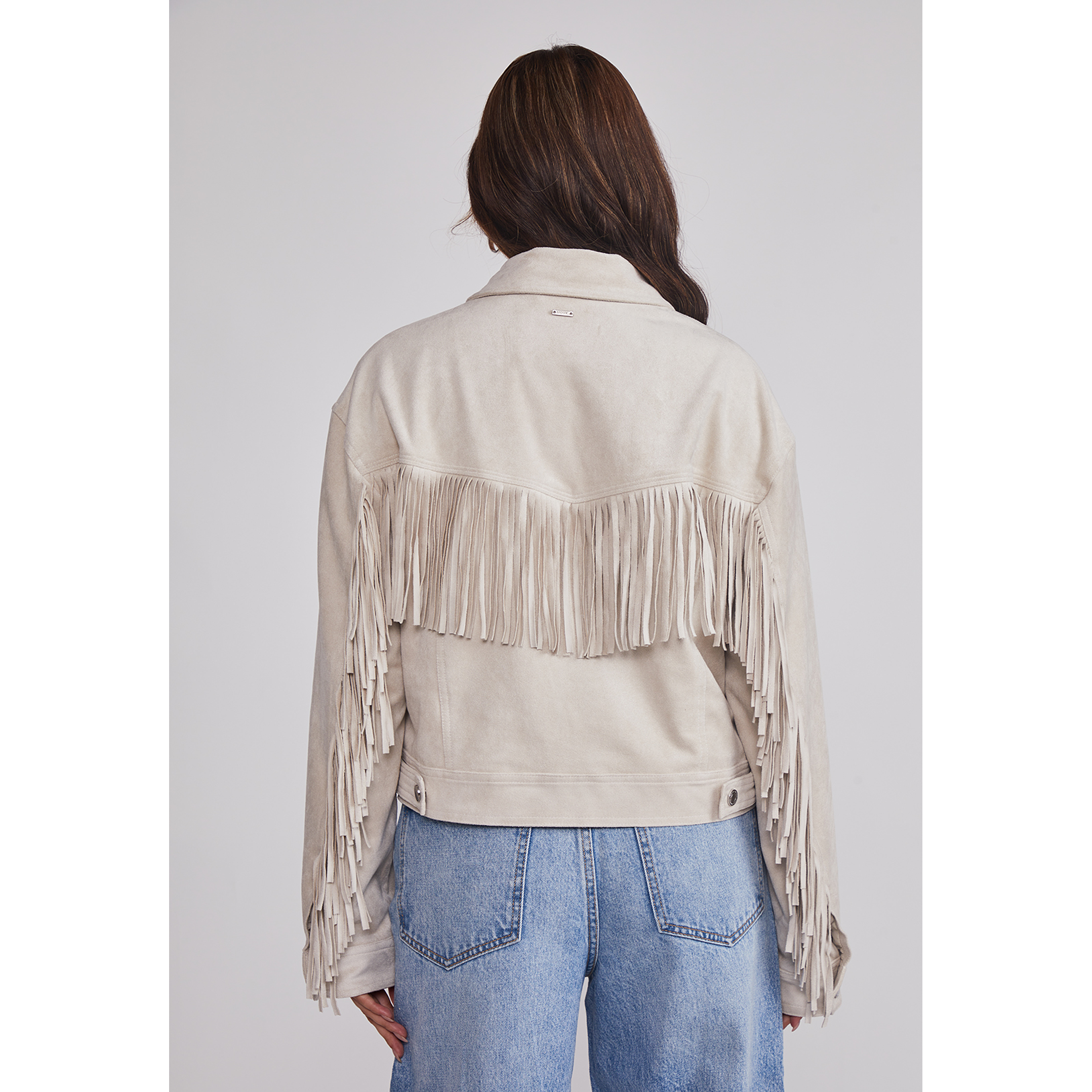 Chaqueta Mujer Suede Flecos Crudo Sioux 3