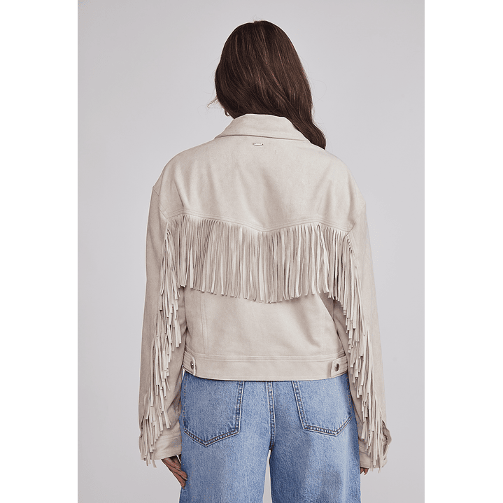 Chaqueta Mujer Suede Flecos Crudo Sioux 3
