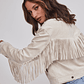 Chaqueta Mujer Suede Flecos Crudo Sioux - Miniatura 5