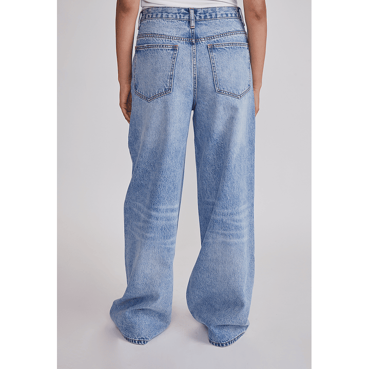 Jeans Mujer Wide Leg Boton Cruzado Celeste Sioux 3