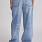 Jeans Mujer Wide Leg Boton Cruzado Celeste Sioux - Miniatura 3