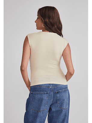 Polera Mujer Drapeada Amarillo Sioux