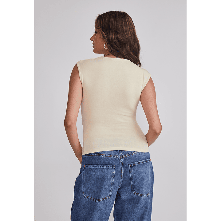 Polera Mujer Drapeada Color Amarillo Sioux 3