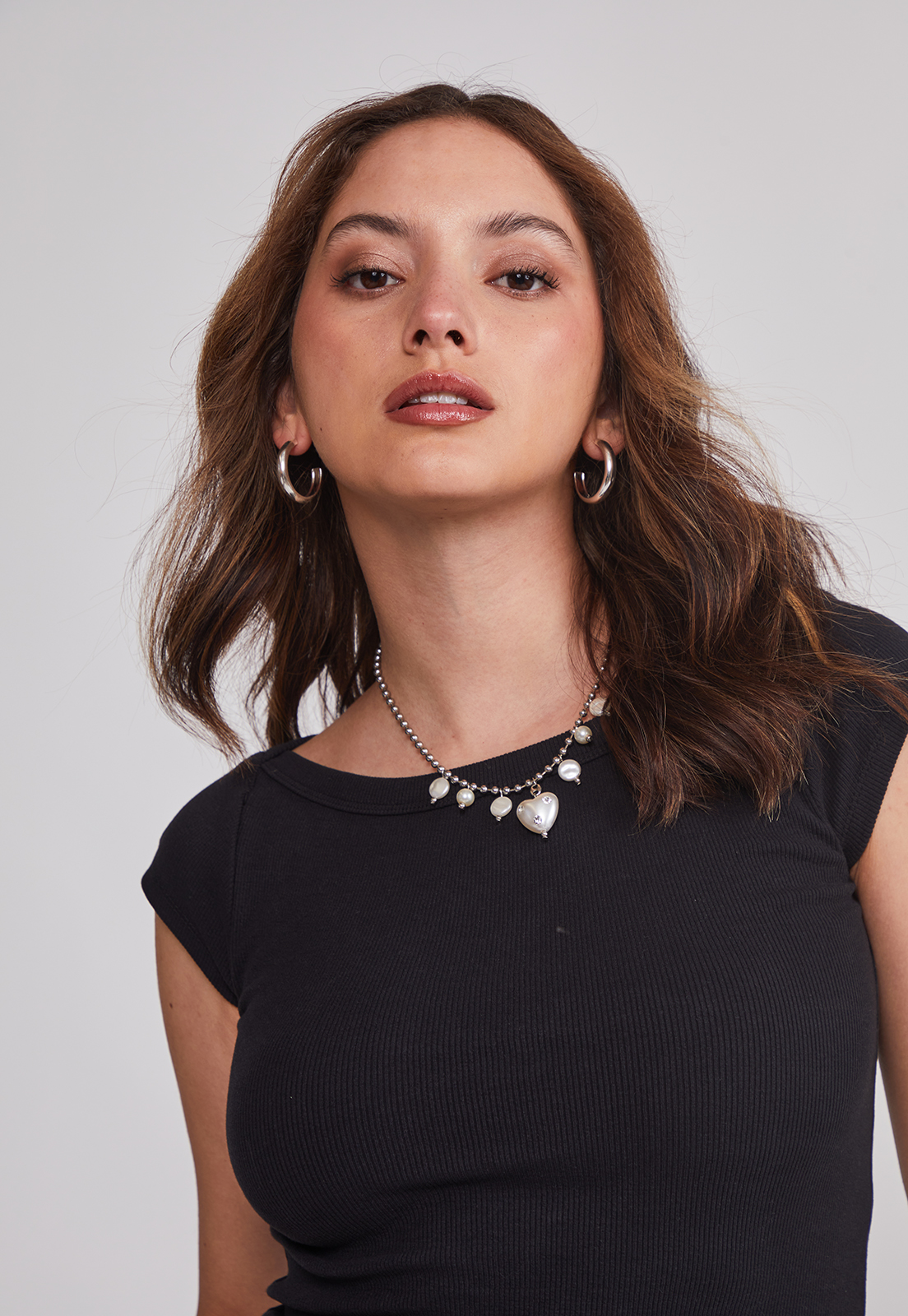 Polera Mujer Ajustada Cuello Negro Sioux 5