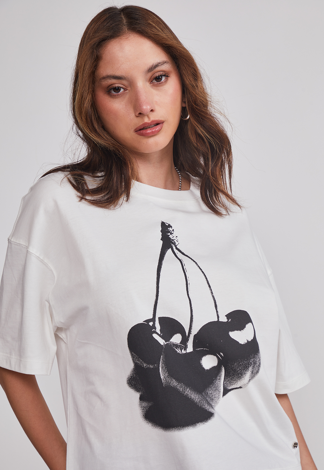 Polera Mujer Cherry Boxy Blanco Sioux 4