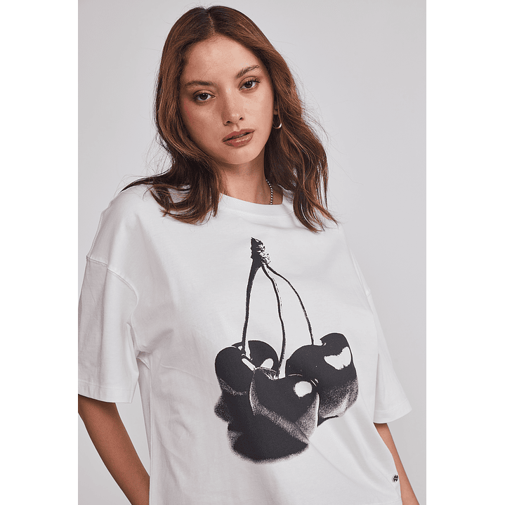 Polera Mujer Cherry Boxy Blanco Sioux 4
