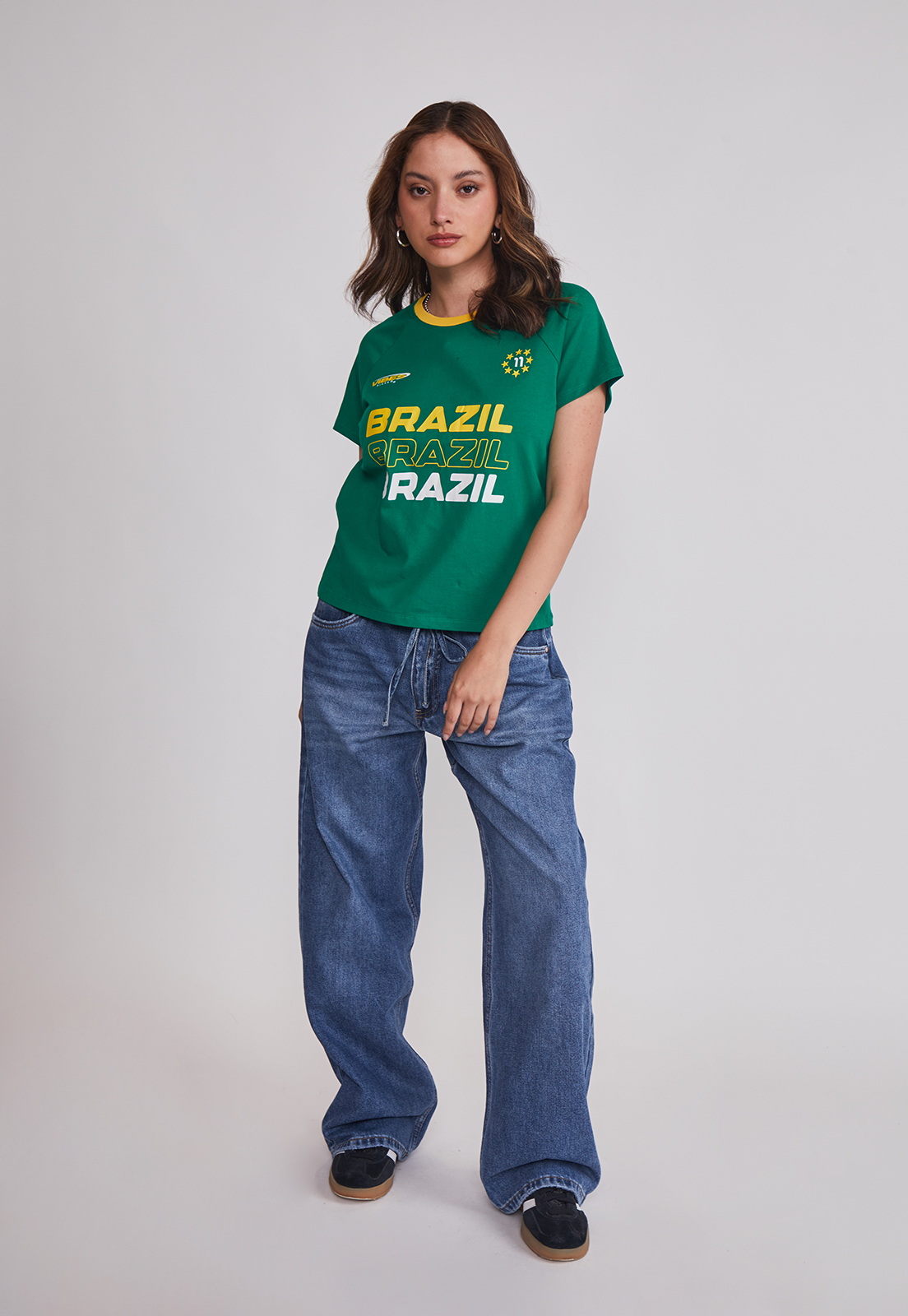 Polera Mujer Fútbol Brazil Verde Sioux 3