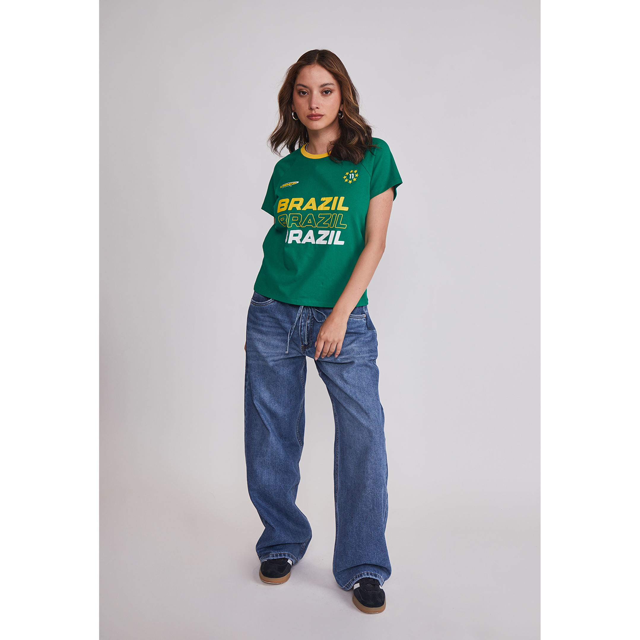 Polera Mujer Fútbol Brazil Verde Sioux 2