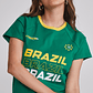 Polera Mujer Fútbol Brazil Verde Sioux - Miniatura 4