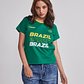 Polera Mujer Fútbol Brazil Verde Sioux - Miniatura 1