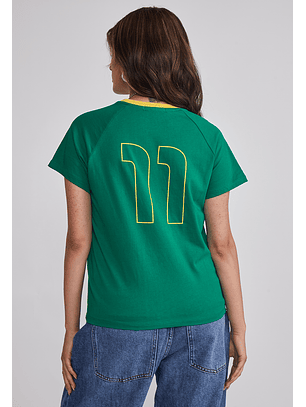 Polera Mujer Fútbol Brazil Verde Sioux