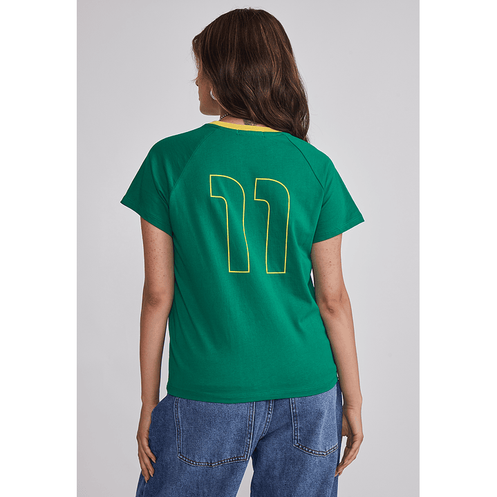 Polera Mujer Fútbol Brazil Verde Sioux 3