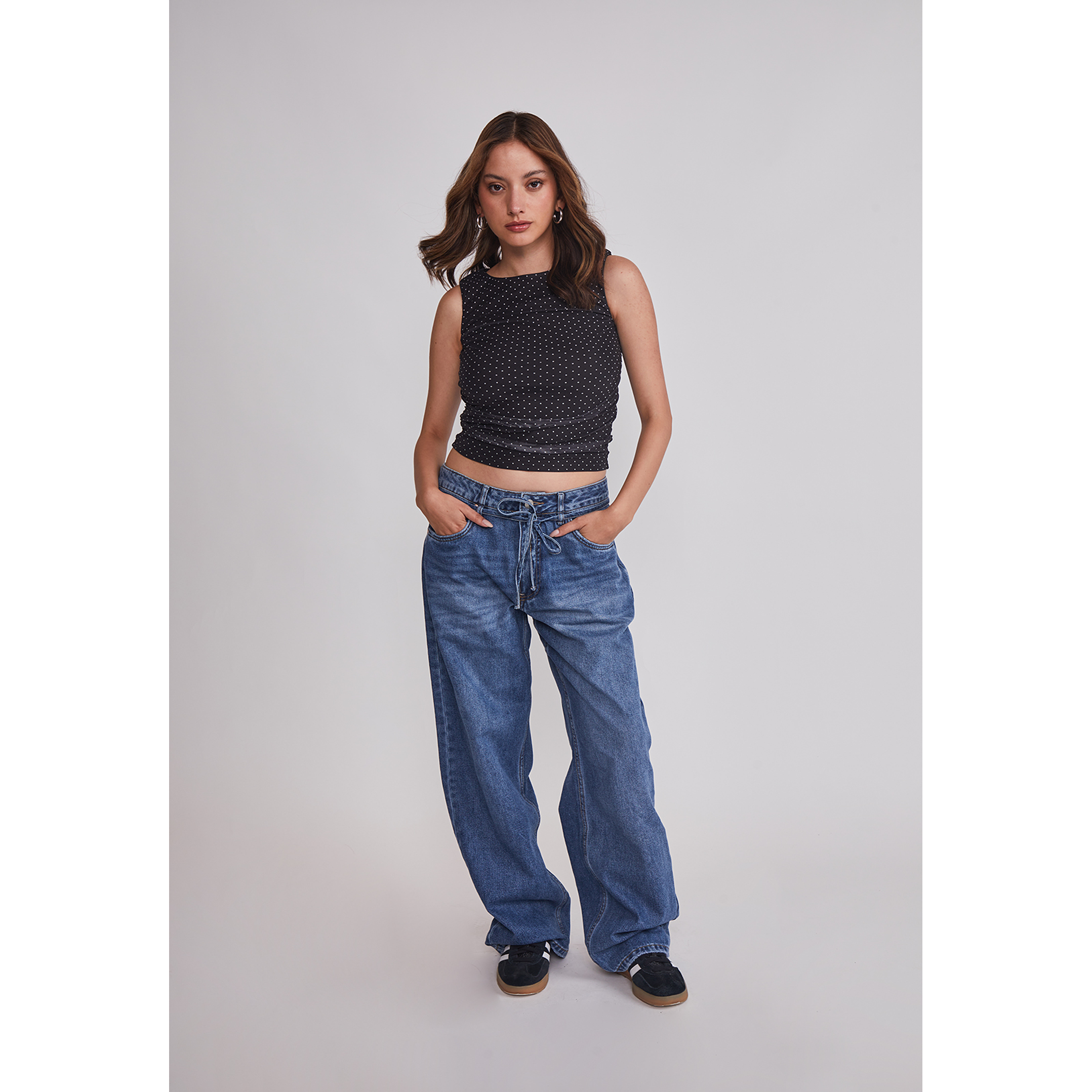 Peto Mujer Drapeado Trend Negro Sioux 2