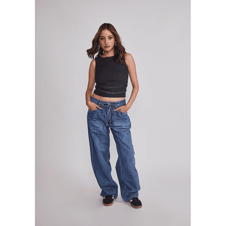 Peto Mujer Drapeado Trend Negro Sioux 2