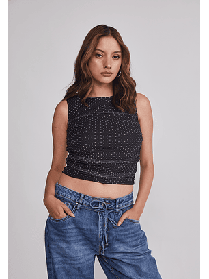 Peto Mujer Drapeado Trend Negro Sioux