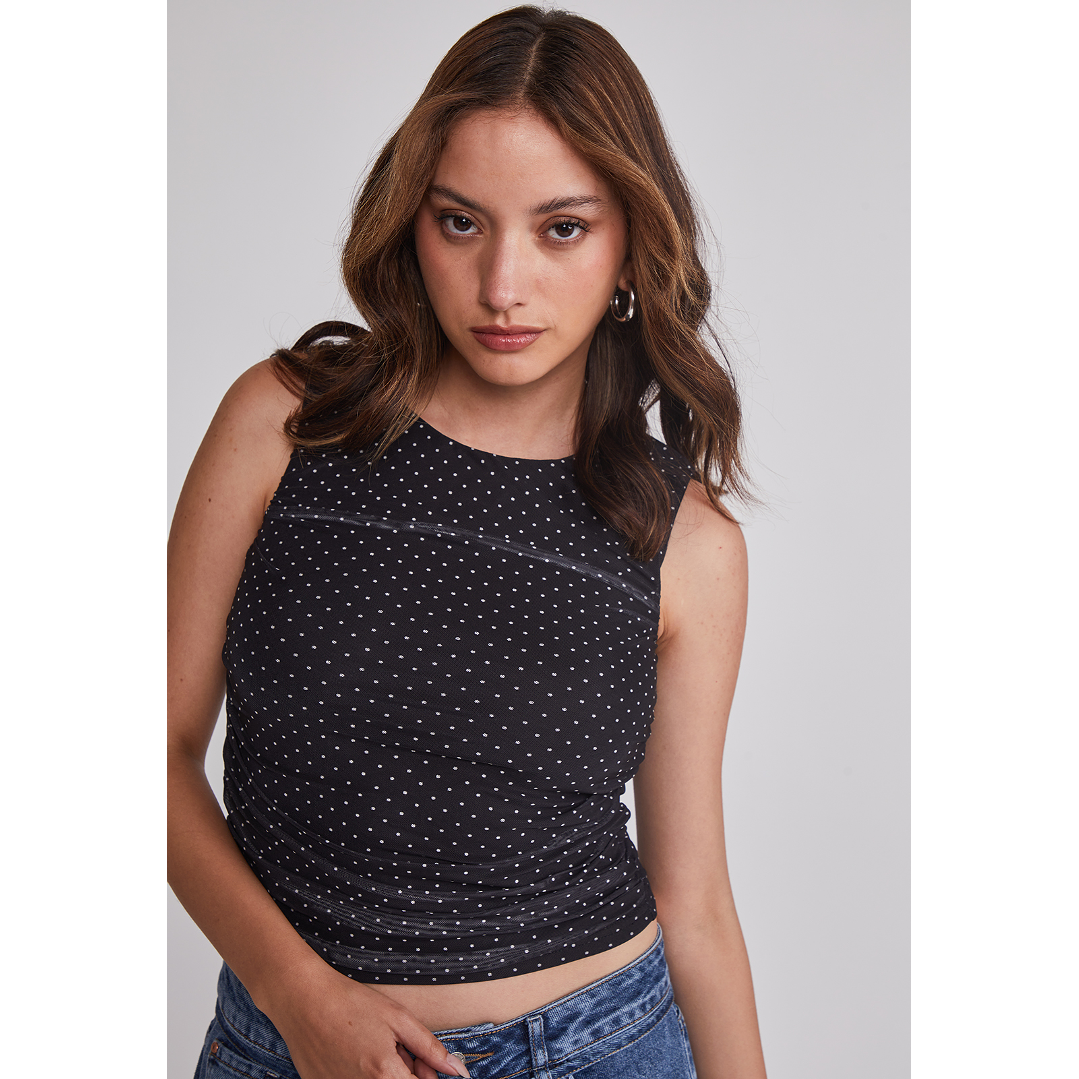 Peto Mujer Drapeado Trend Negro Sioux 4