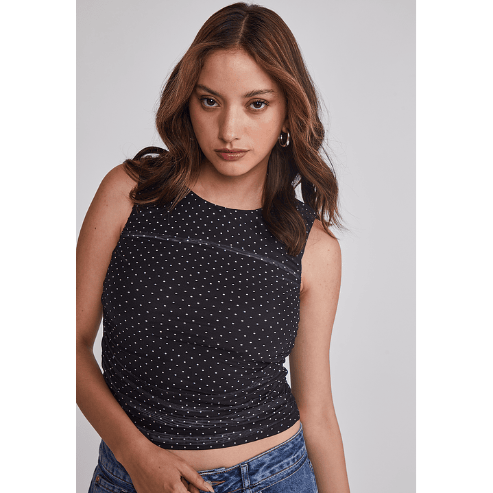 Peto Mujer Drapeado Trend Negro Sioux 4