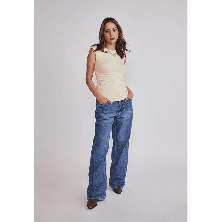 Jeans Mujer Baggy Loose Azul Sioux 2