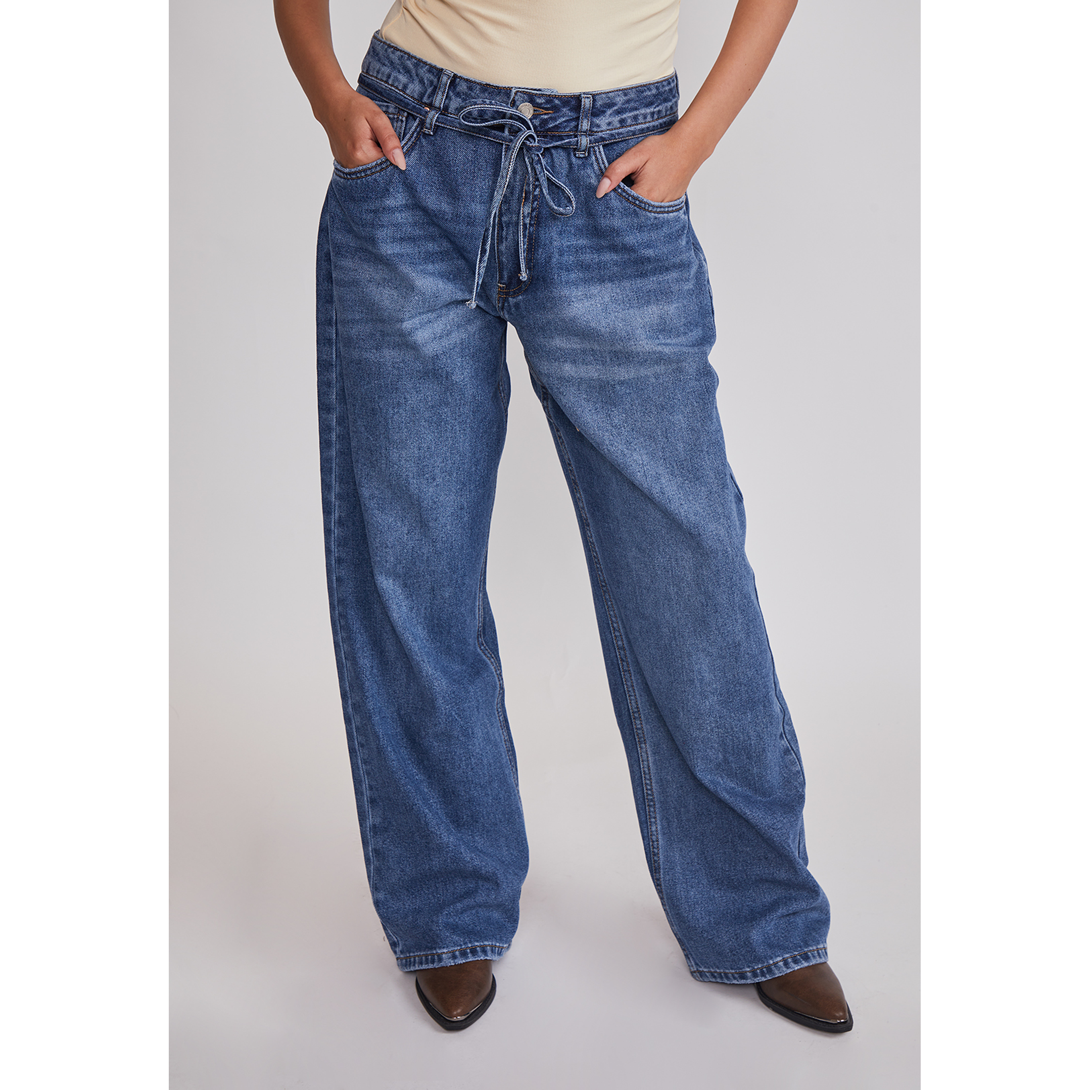 Jeans Mujer Baggy Loose Azul Sioux 1