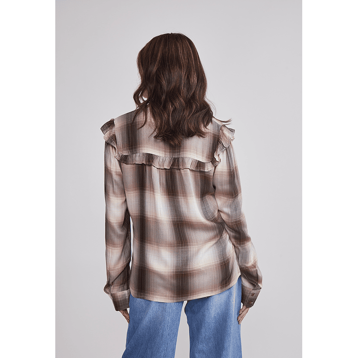 Blusa Mujer Volantes Café Sioux 3