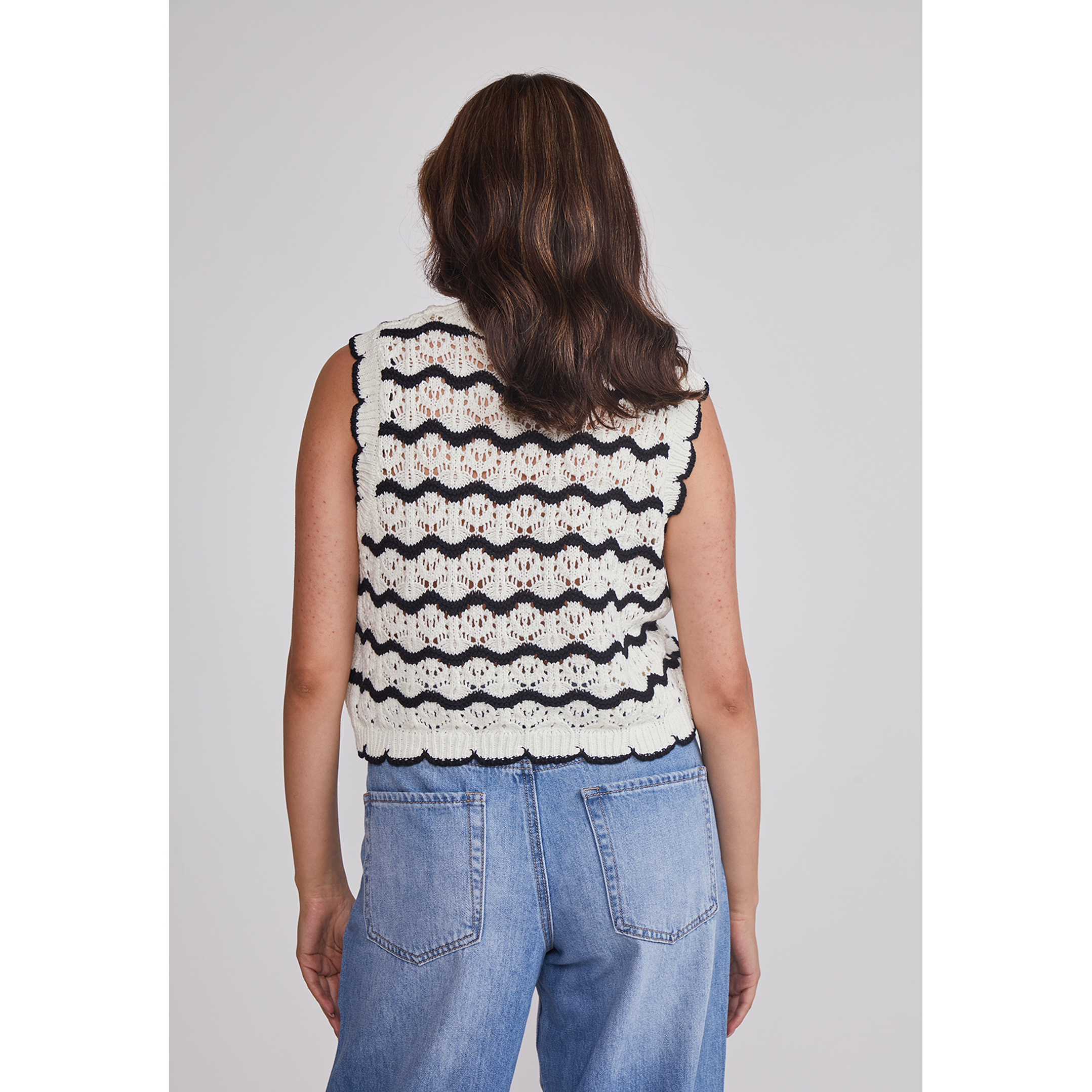 Peto Mujer Tejido Listado Negro Sioux 4