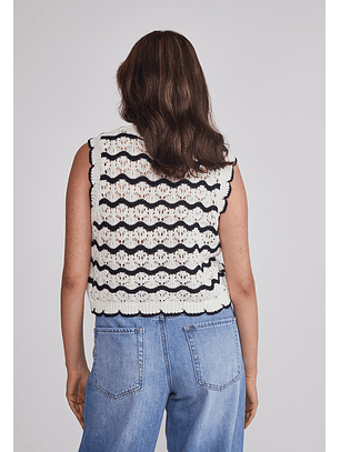 Peto Mujer Tejido Listado Negro Sioux