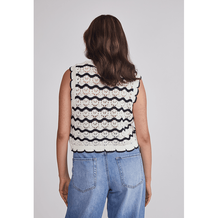 Peto Mujer Tejido Listado Negro Sioux 4