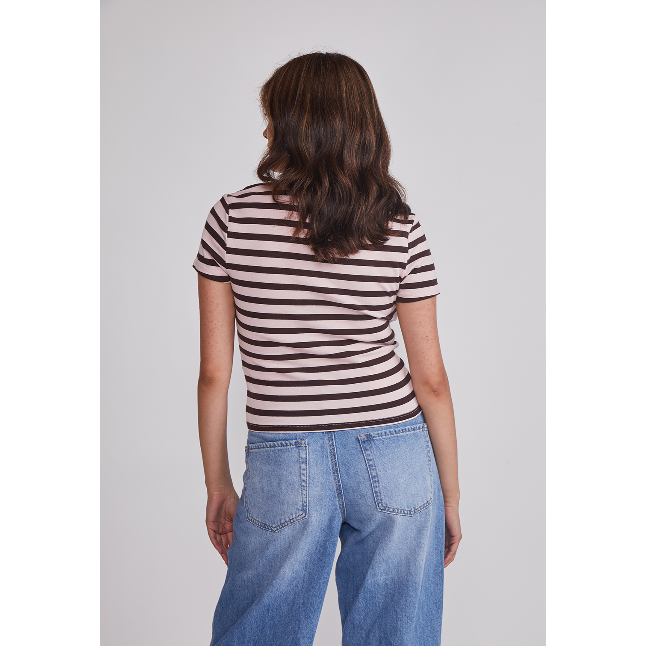 Polera Mujer Listada Rosado Sioux 3