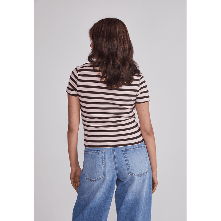 Polera Mujer Listada Rosado Sioux 3
