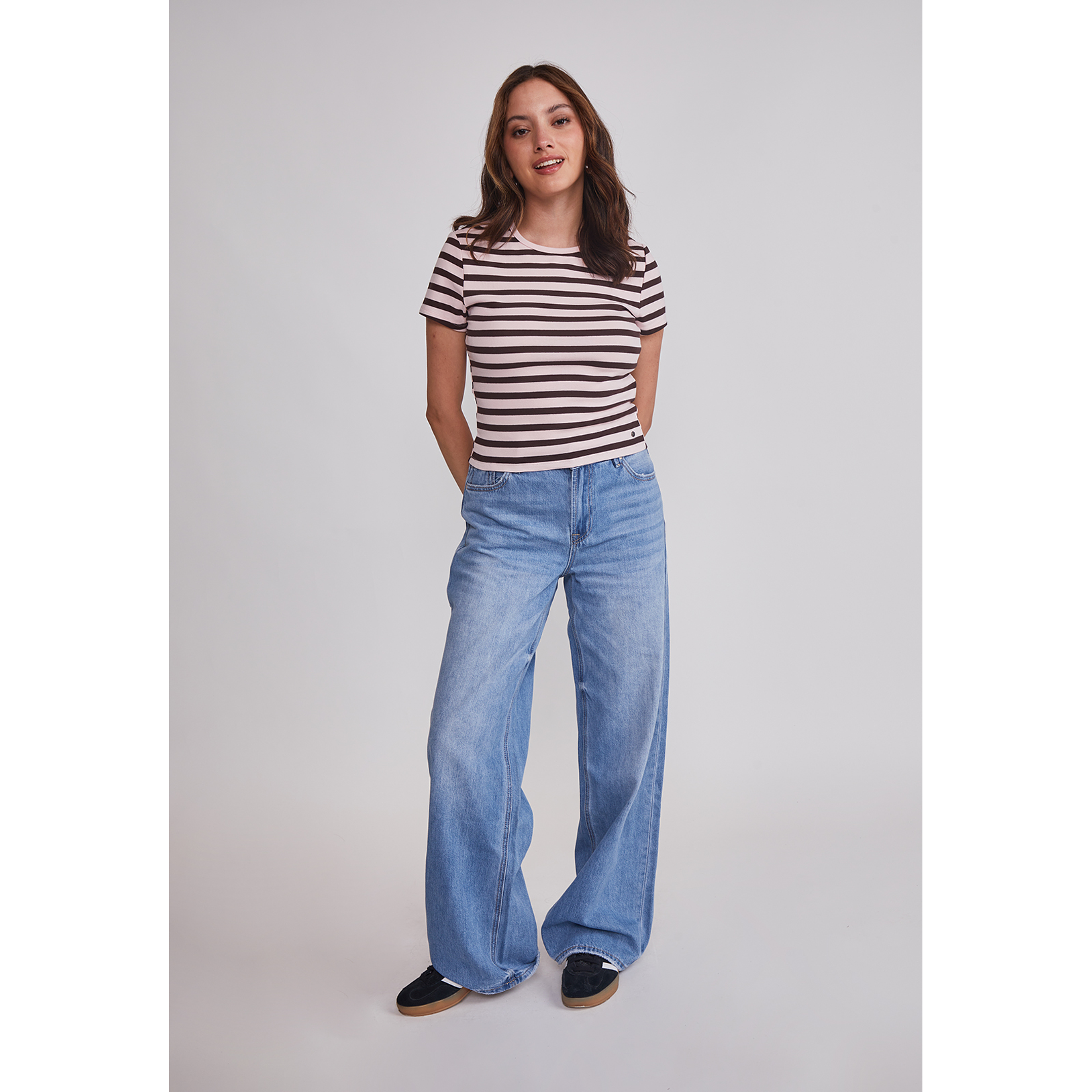 Polera Mujer Listada Rosado Sioux 2