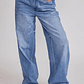 Jeans Mujer Wide Leg Tiro Bajo Azul Sioux - Miniatura 1