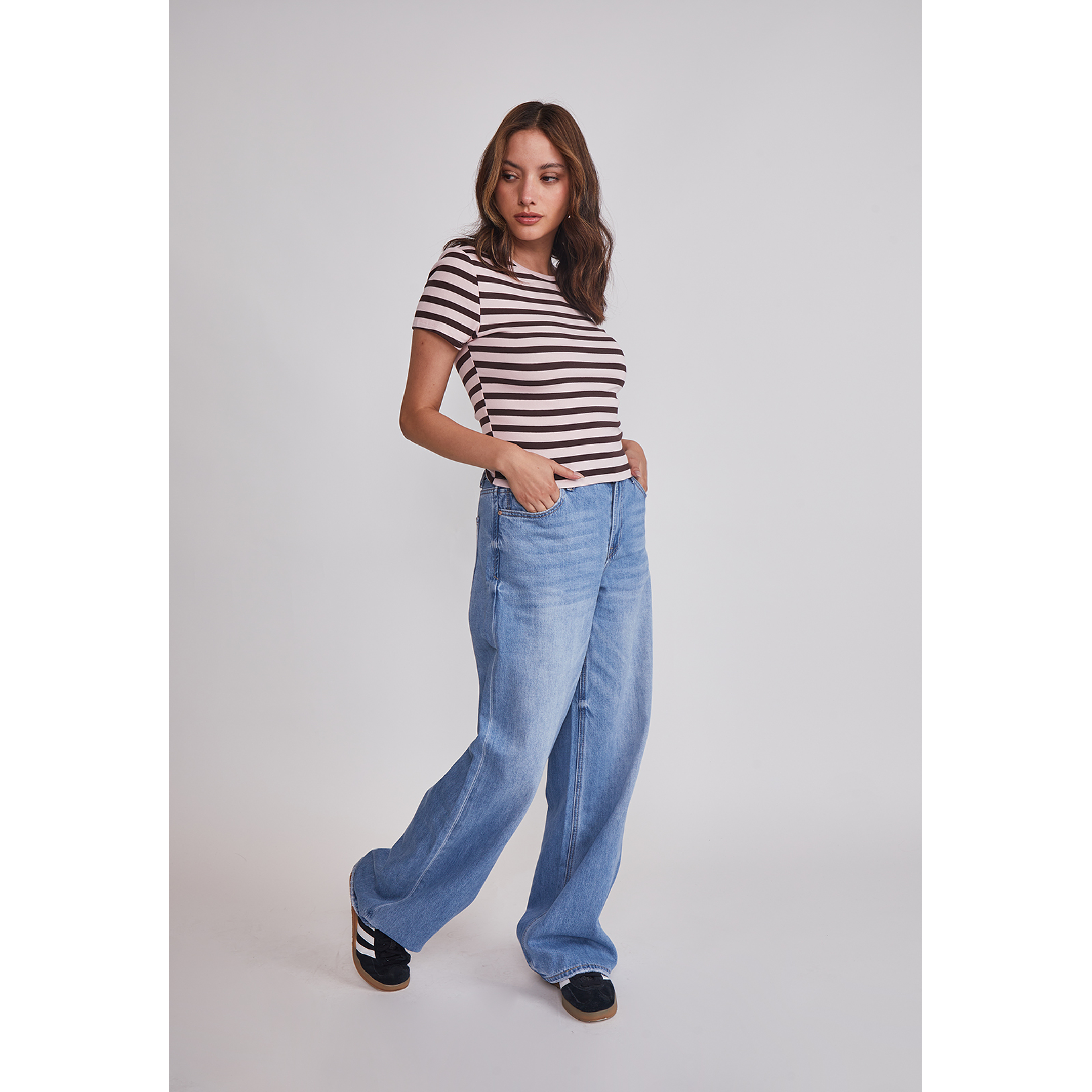 Jeans Mujer Wide Leg Tiro Bajo Azul Sioux 2