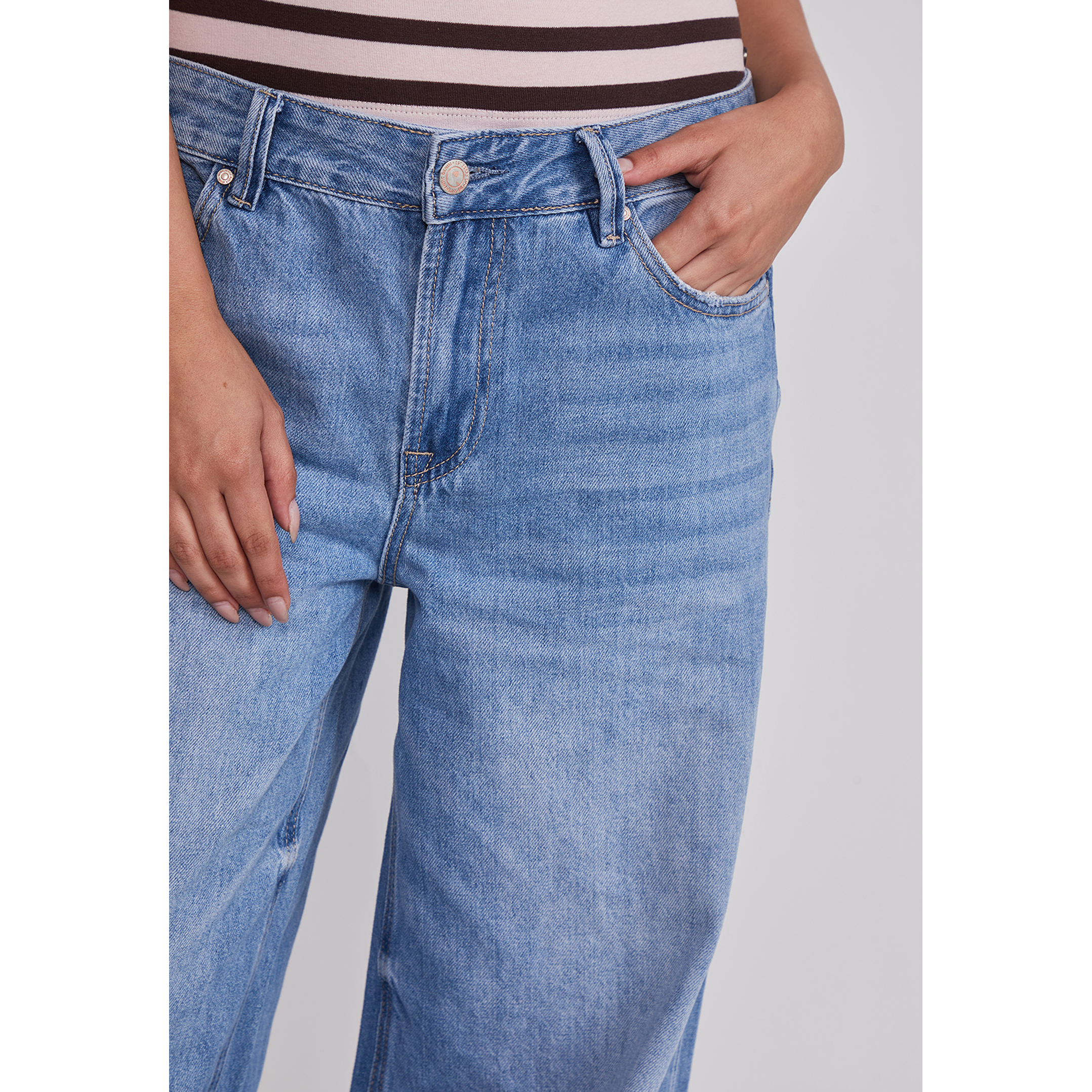 Jeans Mujer Wide Leg Tiro Bajo Azul Sioux 4