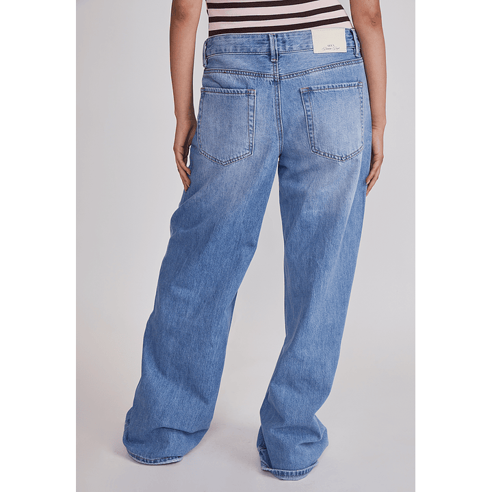 Jeans Mujer Wide Leg Tiro Bajo Azul Sioux 3