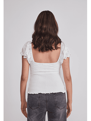 Polera Mujer Romantic Panal Blanco Sioux