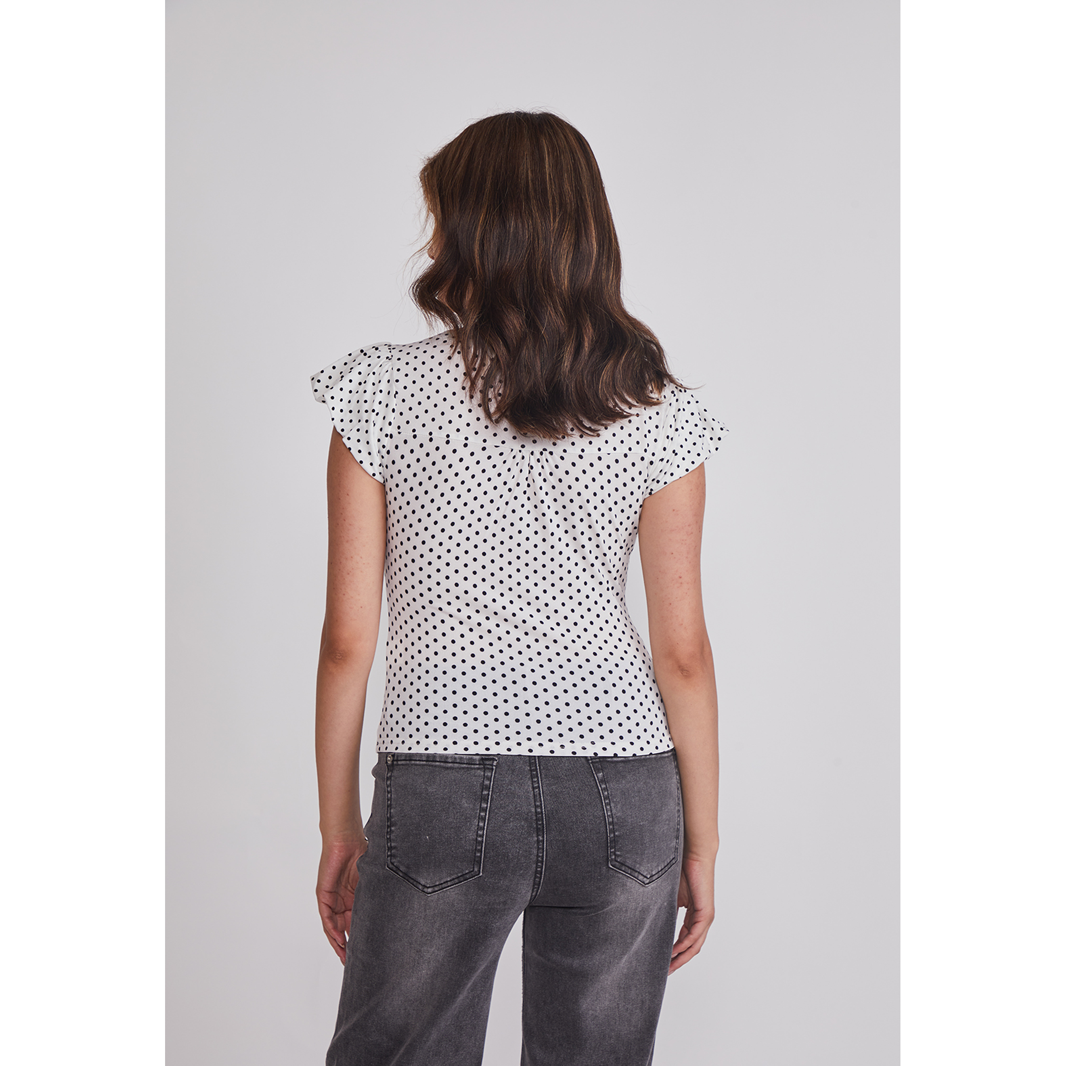 Polera Mujer Botones Lunares Blanco Sioux 3