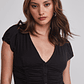 Polera Mujer Botones Recogido Negro Sioux - Miniatura 4