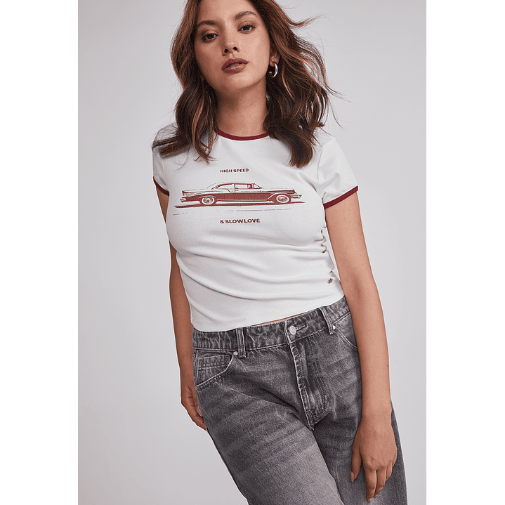Polera Mujer Auto Blanco Sioux 5