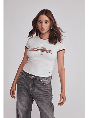 Polera Mujer Auto Blanco Sioux