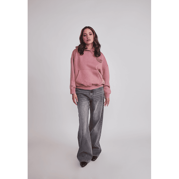 Polerón Mujer Bordado Espalda Rosado Sioux 2