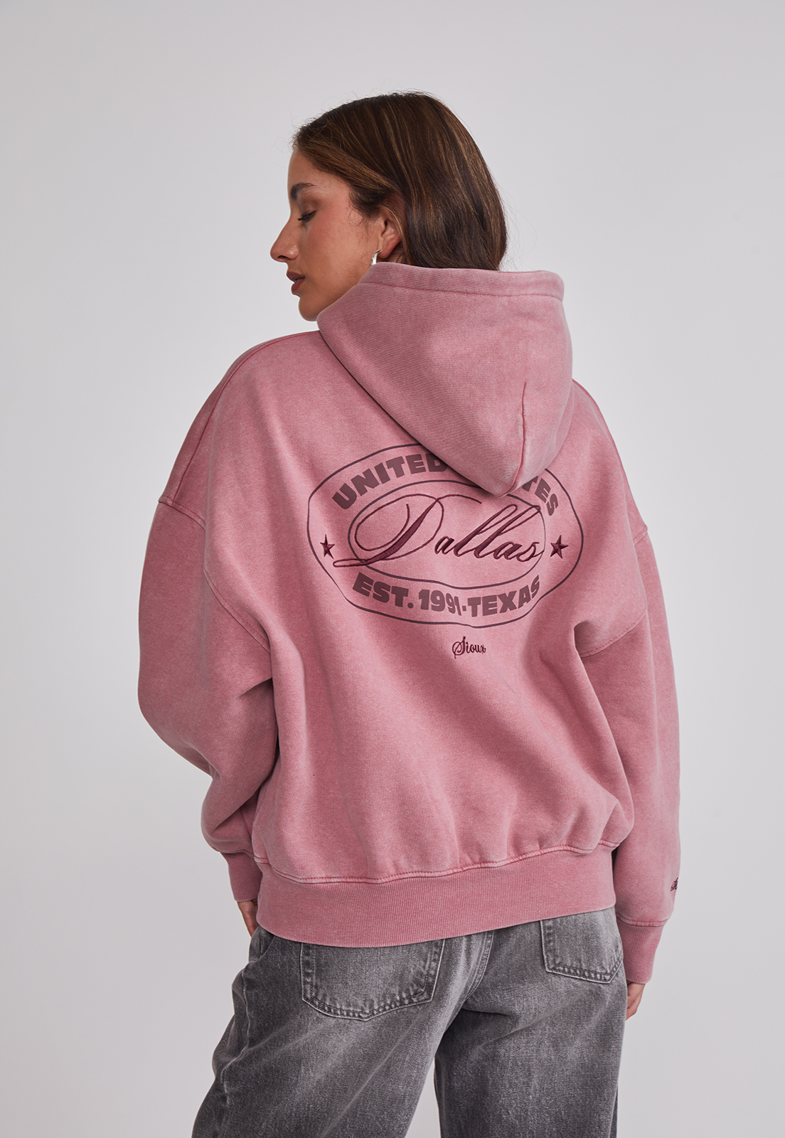 Polerón Mujer Bordado Espalda Rosado Sioux 2