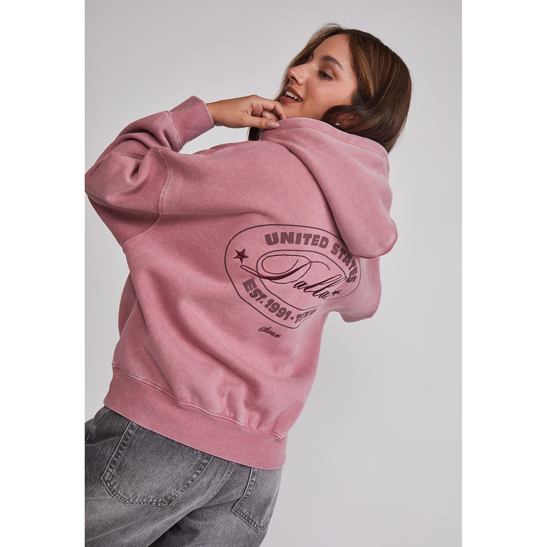 Polerón Mujer Bordado Espalda Rosado Sioux 5