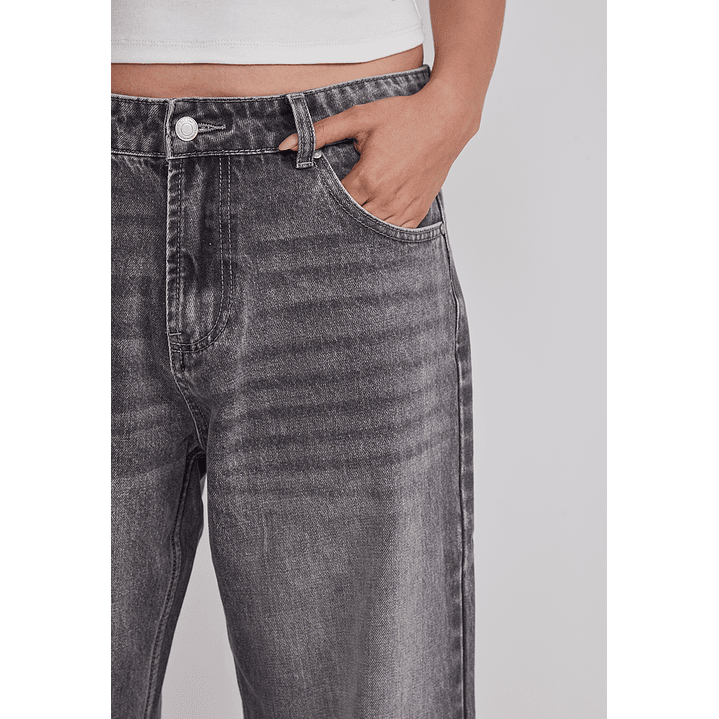 Jeans Mujer Baggy Tiro Medio Gris Sioux 4