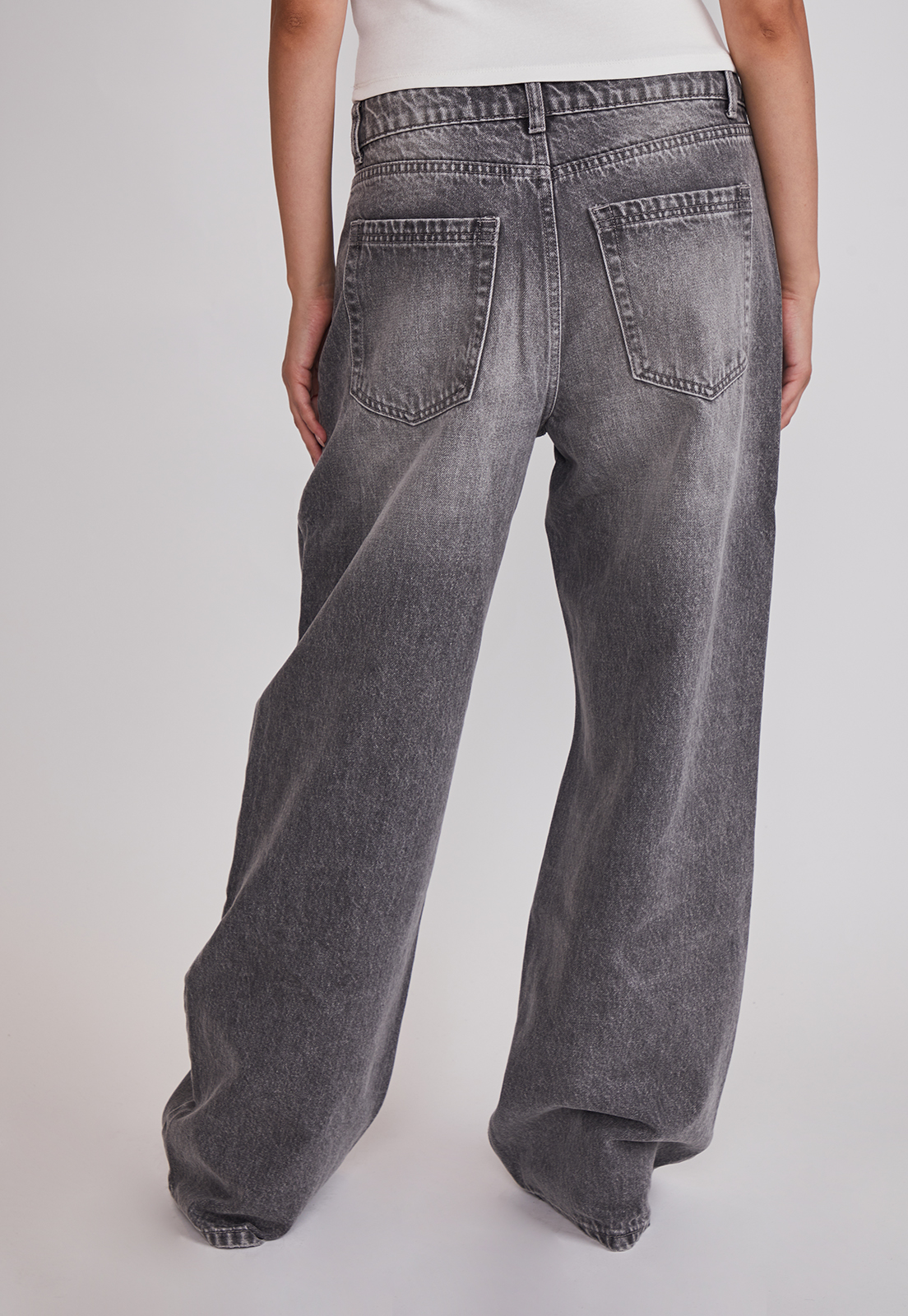 Jeans Mujer Baggy Tiro Medio Gris Sioux 3
