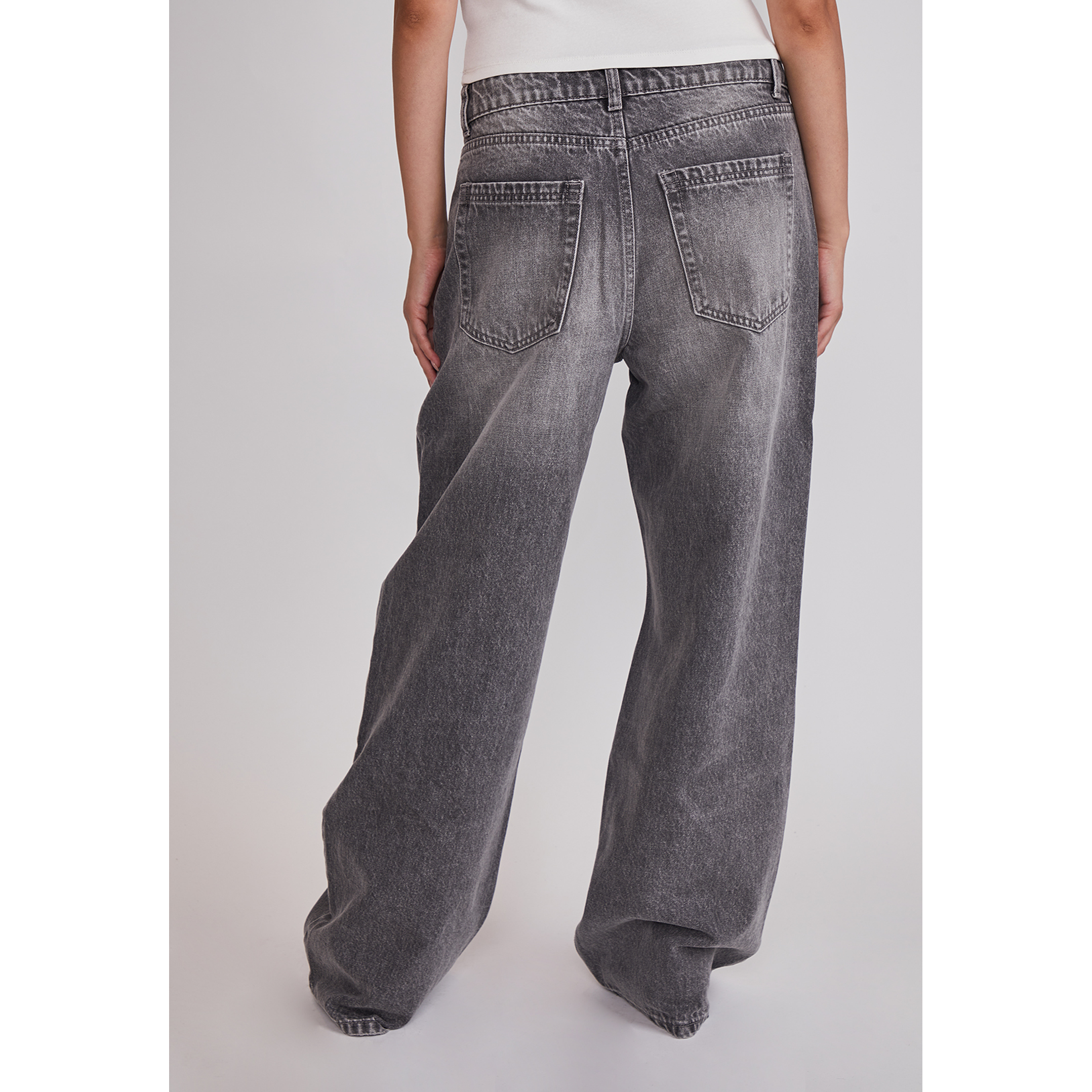 Jeans Mujer Baggy Tiro Medio Gris Sioux 3