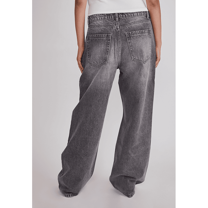 Jeans Mujer Baggy Tiro Medio Gris Sioux 3