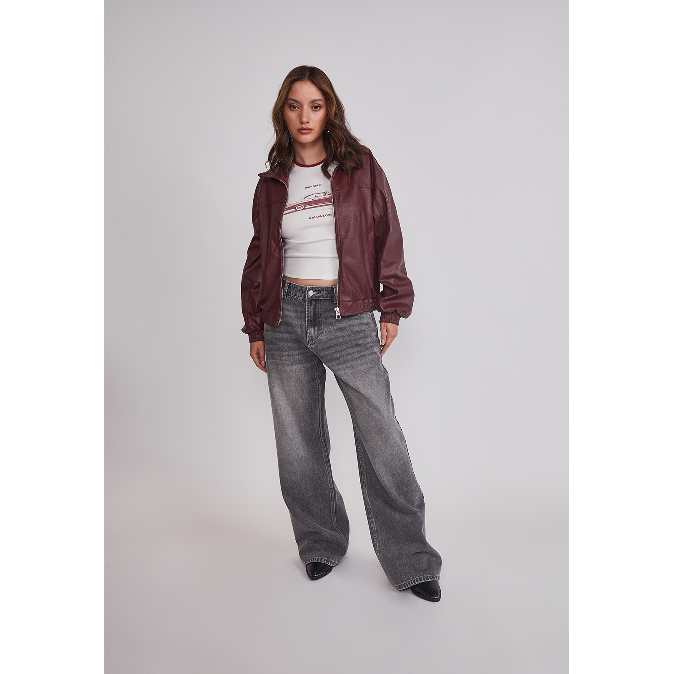 Jeans Mujer Baggy Tiro Medio Gris Sioux 2
