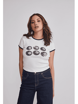 Polera Mujer Billar Blanco Sioux
