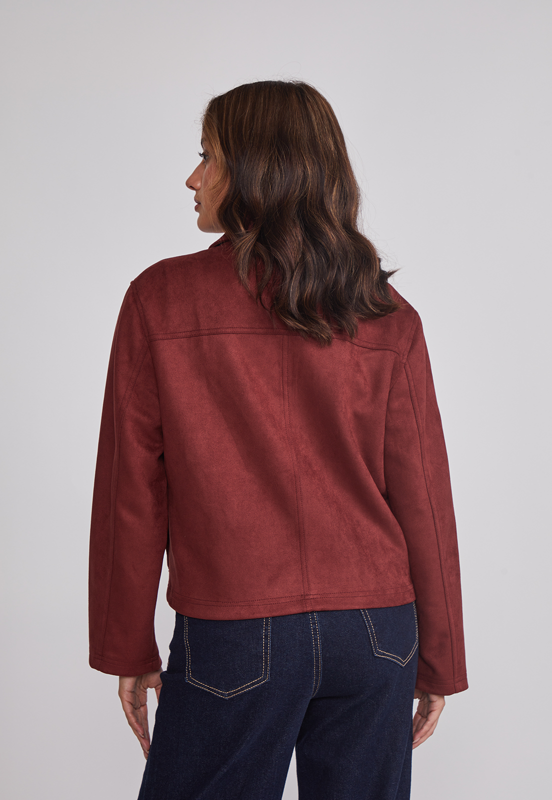 Chaqueta Mujer Bolsillos Delanteros Burdeo Sioux 2